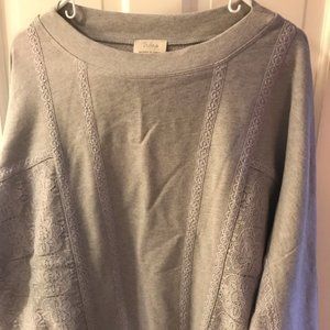 Sporty sweatshirt, WRAP, L, Gray, loose fitting